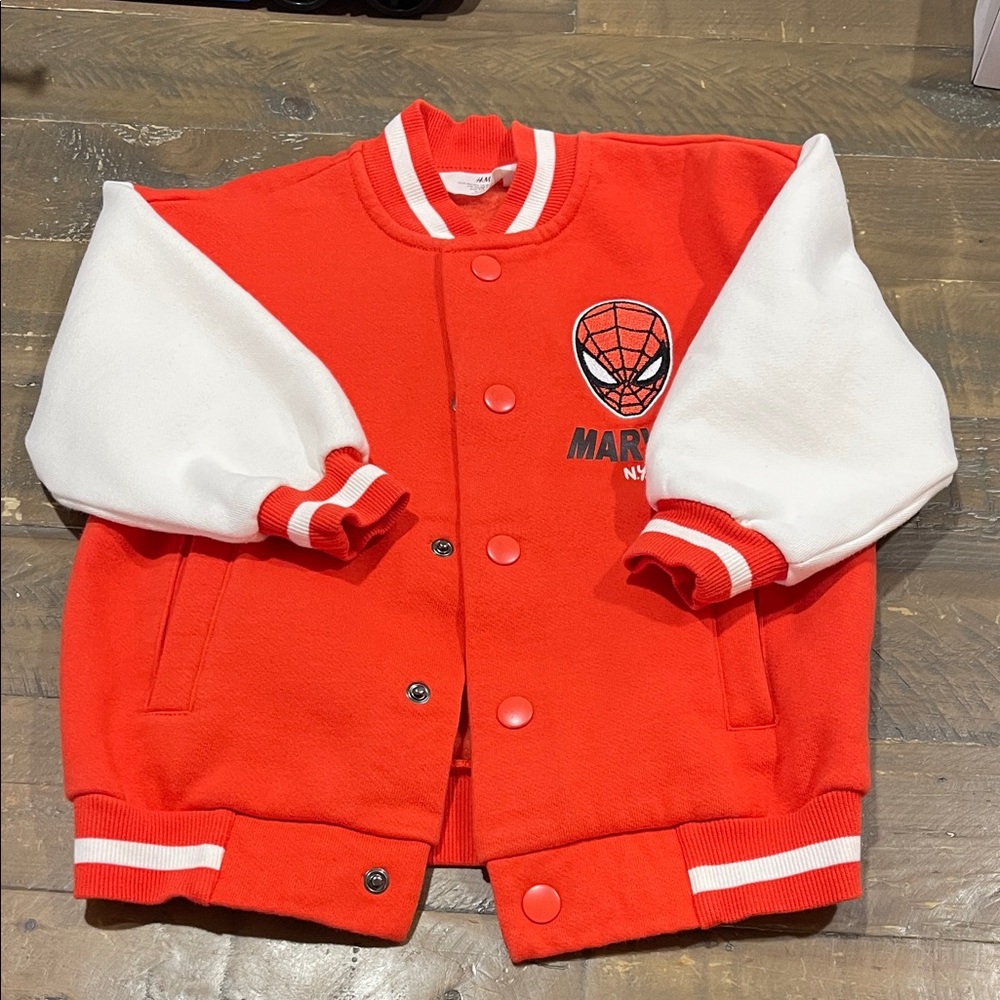 Marvel Red and White Jacket with Spider Design